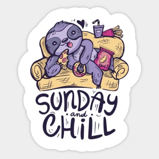 Awesome Funny Sloth Sunday And Chill Lazy Sloth Lover Sticker